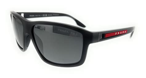 Prada Linea Rossa Polarized Dark Grey Rectangular Men's 